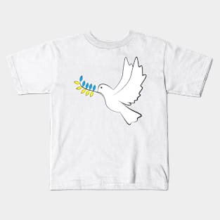 Dove of Peace Dove Ukraine Kids T-Shirt